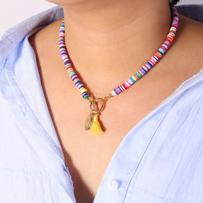 Bohemian Shell Necklace Female Tassel Wild Sweet Necklace 4884119425561-_2