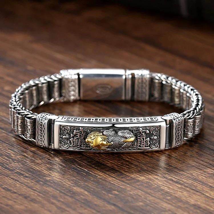 Charm Bracelet Men Cuff Personality Jewelry 92.5% Silver 5198211926