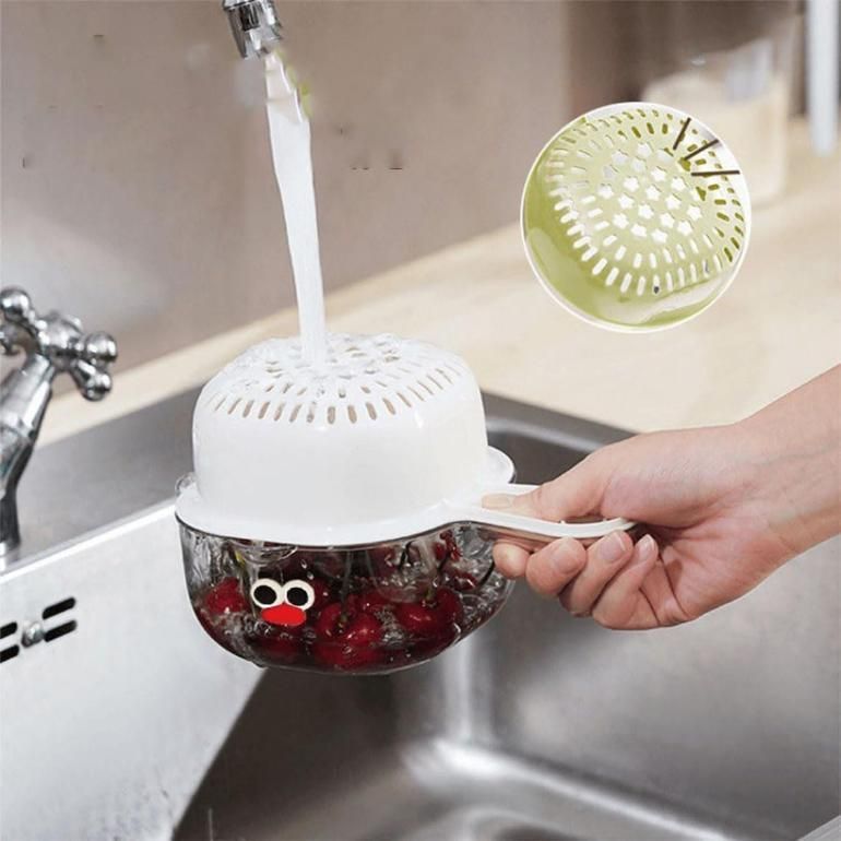 Dual-Layer Veggie &amp; Fruit Draining Basket with Handle – 125ml Capacity 5279086654
