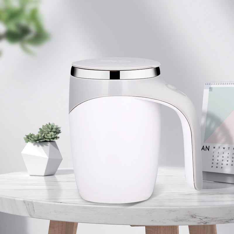 White Rechargeable Model Automatic Stirring Cup Coffee Cup High Value Electric Stirring Cup Lazy Milkshake Rotating Magnetic Water Cup 53188518051186 Print Material