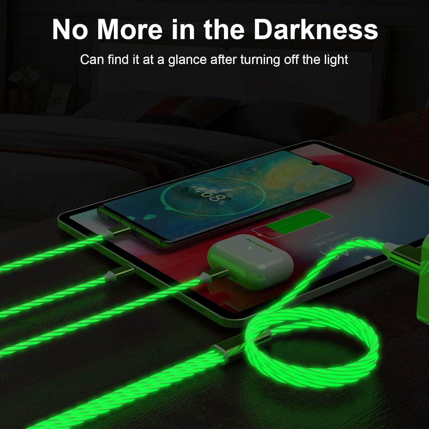 3-in-1 Multi USB Universal Flowing LED Light Up Phone Charge Cable 5384500236