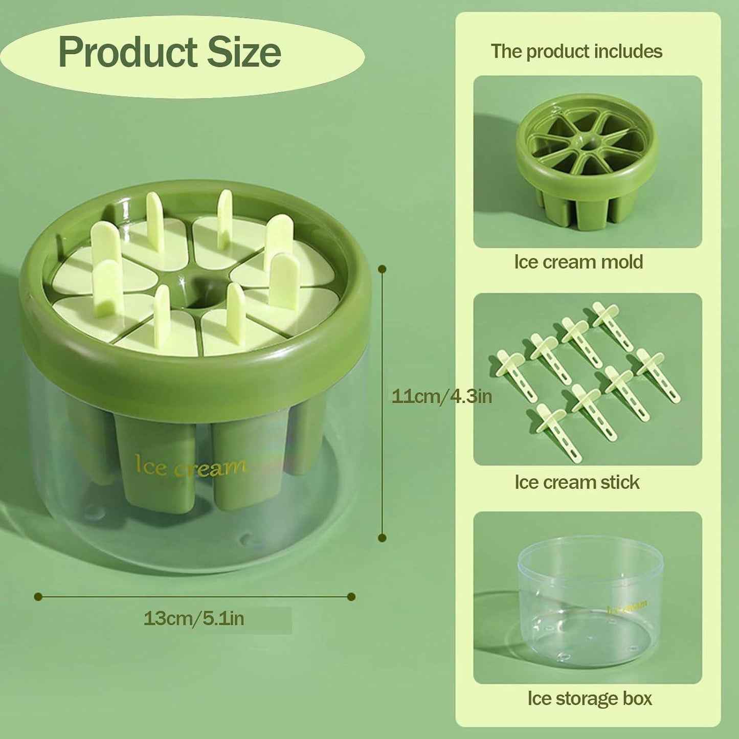 Reusable DIY 8 Pieces Ice Pop Mould 5441276289