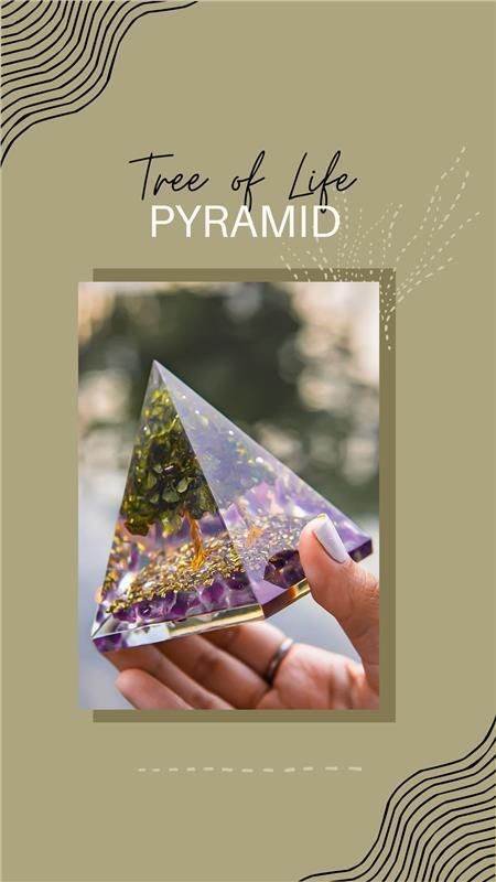 Tree of Life Peridot Orgon Pyramid 5451093188