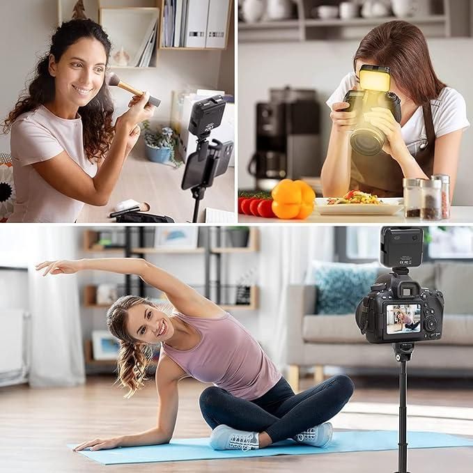 Premium LED Video Light with Phone Holder Clip – Illuminate Your Content Creation 5661087572