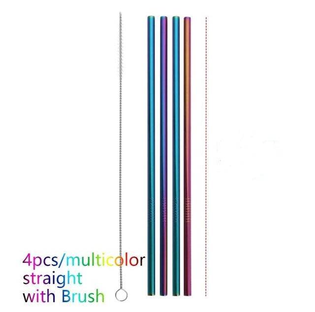 Multicolor STRAIGHT Colourful Reusable Stainless Steel Straws 59938286430472 Print Material