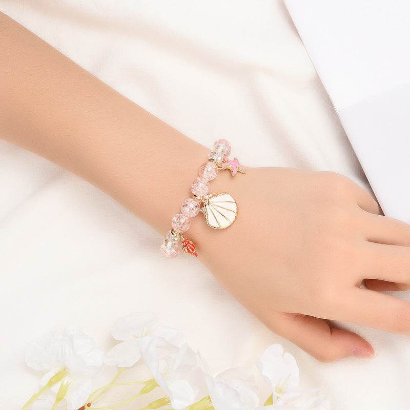 Hot Selling Starfish And Scallop Alloy Beaded Bracelet 5a402285-9dca-4b86-94c0-9bd72ee62f43 Print Material