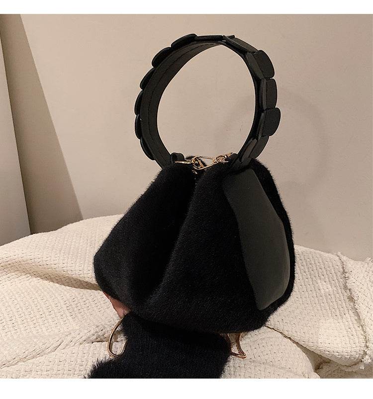 Black Autumn And Winter Small Furry Crossbody Hand Bag Female Bags 5ee02541-596a-4271-8795-1ef441285c9d Print Material