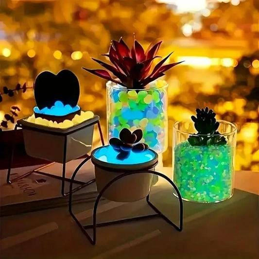 100pcs Artificial Mixed Color Glow Stones β Fluorescent Resin Pebbles for Home & Garden DΓ©cor 6165923089