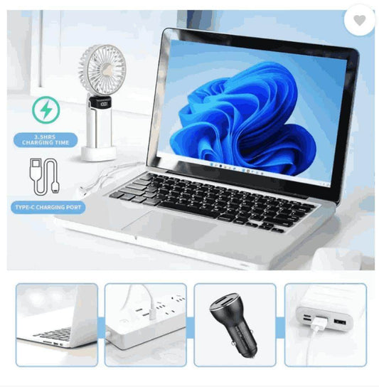 Portable Handheld Fan – Battery Operated with LED Display 6233406863
