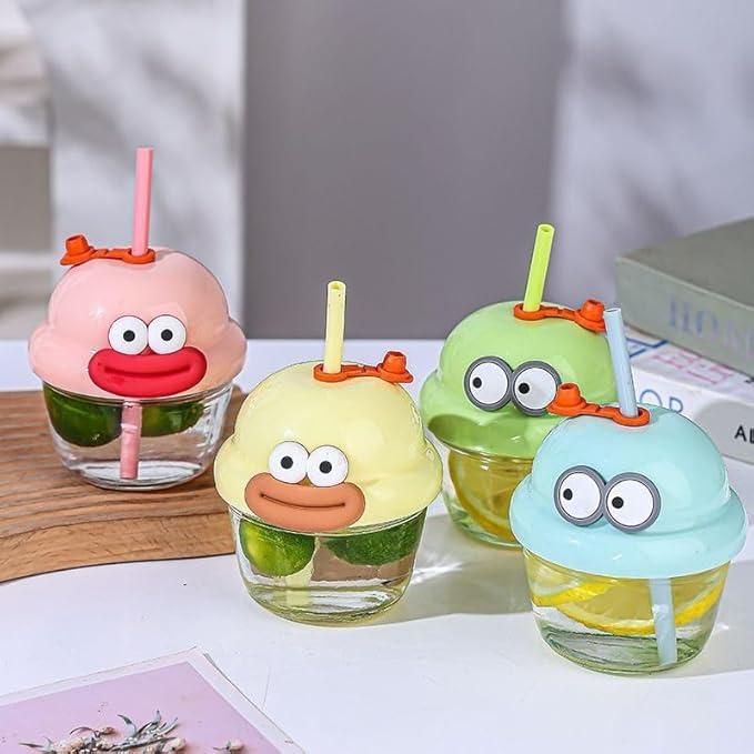 Cartoon Glass Cup 210 ml – Fun, Safe & Stylish Drinkware for All Ages 6364688816