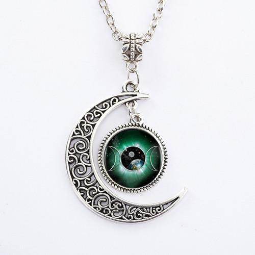 H TRIPLE MOON GODDESS PENDANT NECKLACE 648007829625 Print Material