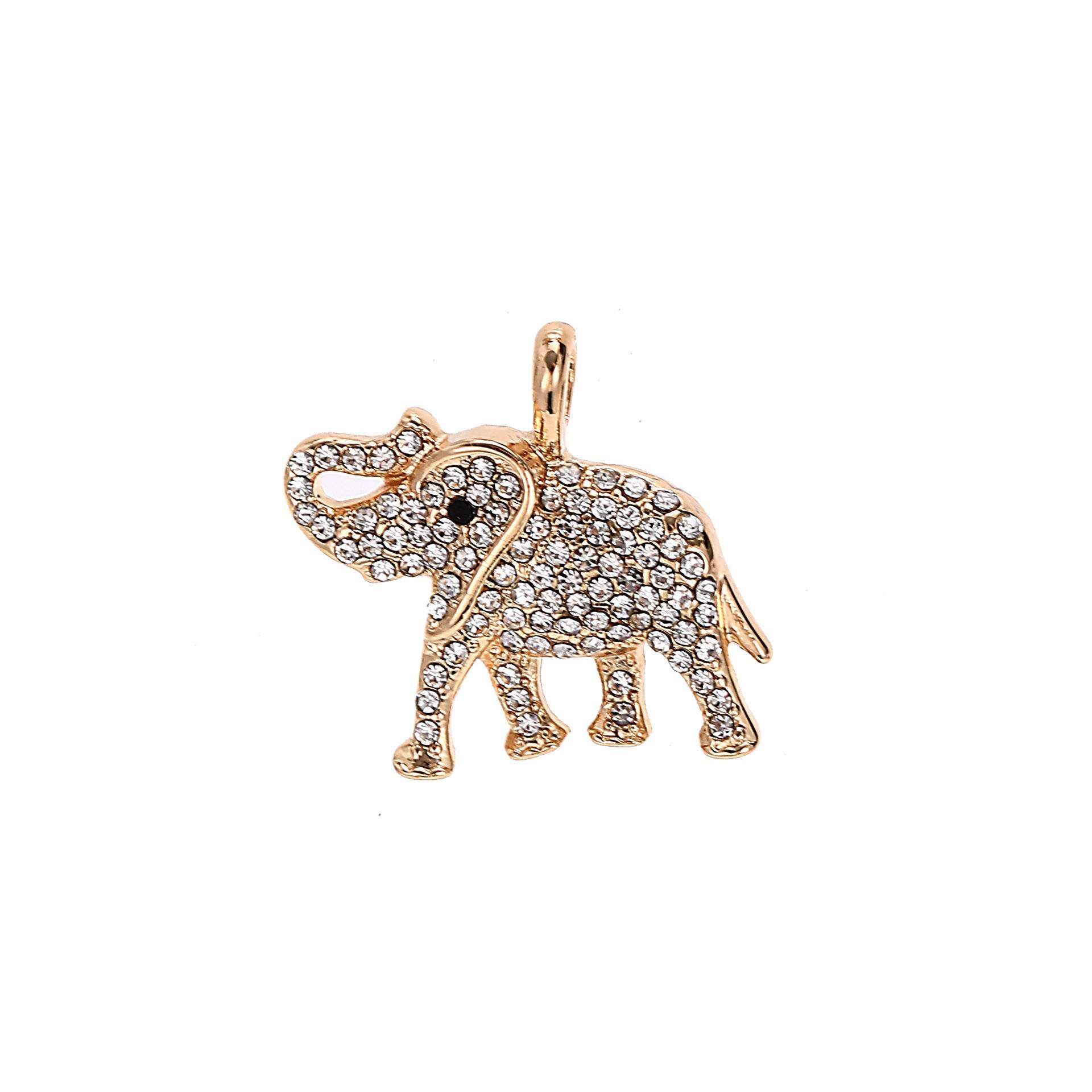 Elephant Pendant Only Gold Summer Fruit Wind Watermelon Pendant Elephant Color Zircon Necklace 18K Gold 64b61d54-a2b2-43f0-9c46-4bb38db0544e