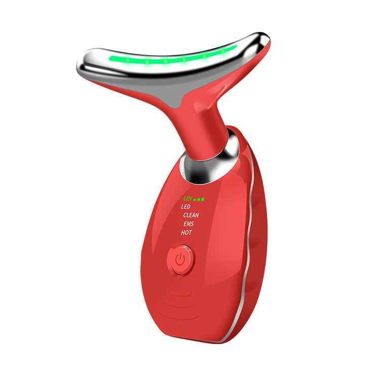 Red 1PCS Neck Face Beauty Device Colorful LED Photon Therapy Skin Tighten Reduce Double Chin Anti Wrinkle Remove Lifting Massager 65e60052-271a-4ae8-a79f-8ce274f92294 Print Material