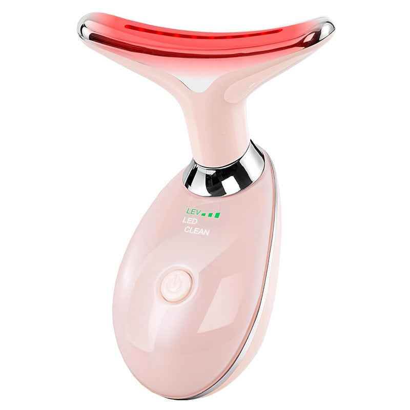 Pink 1PCS Neck Face Beauty Device Colorful LED Photon Therapy Skin Tighten Reduce Double Chin Anti Wrinkle Remove Lifting Massager 6cbc18d7-d406-4440-a4c4-232bafbd009d Print Material