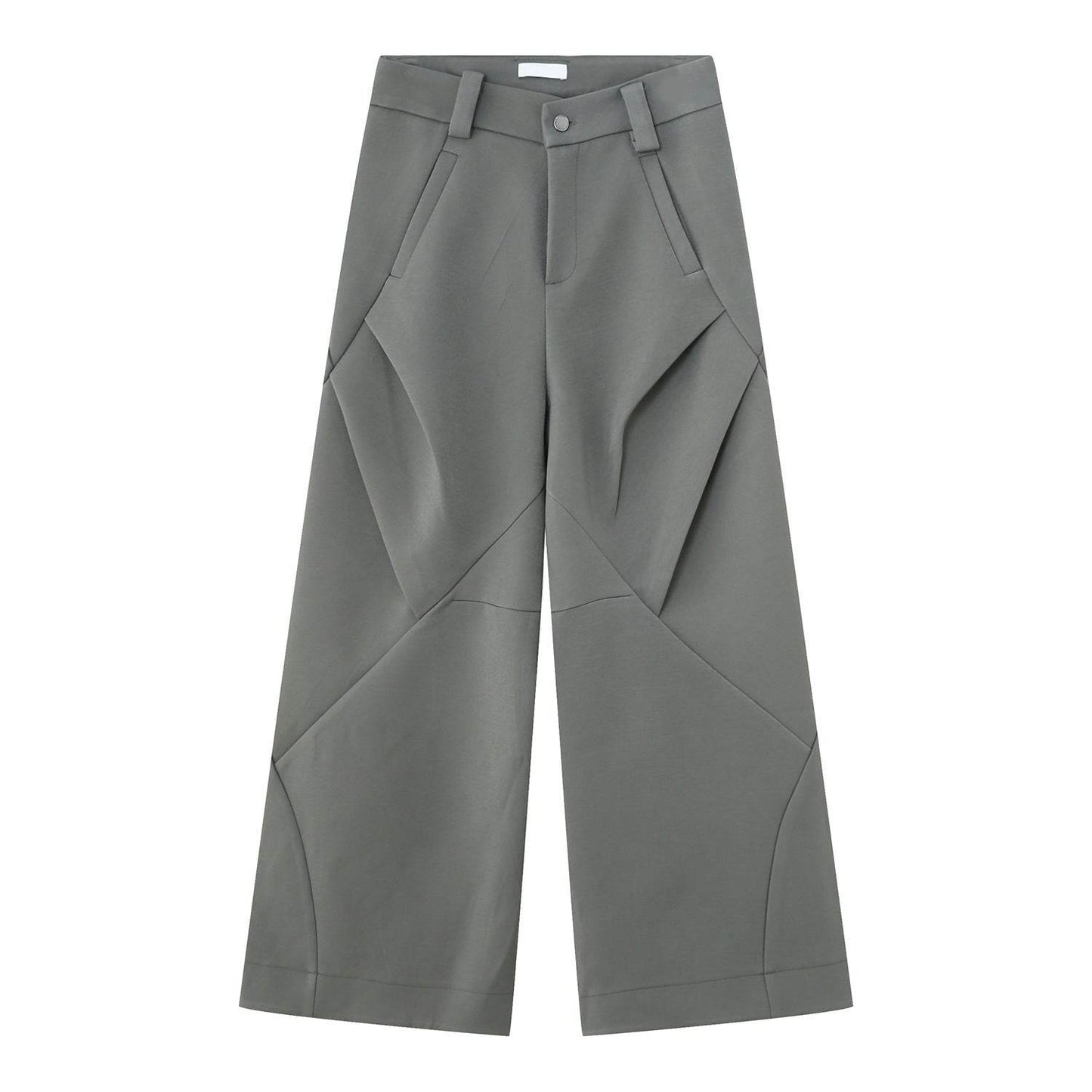 Gray Green Pants American Retro High Street Double-headed Zipper Casual Pants 6d5f50b3-b6f5-4043-be97-e43cf401119b Print Material