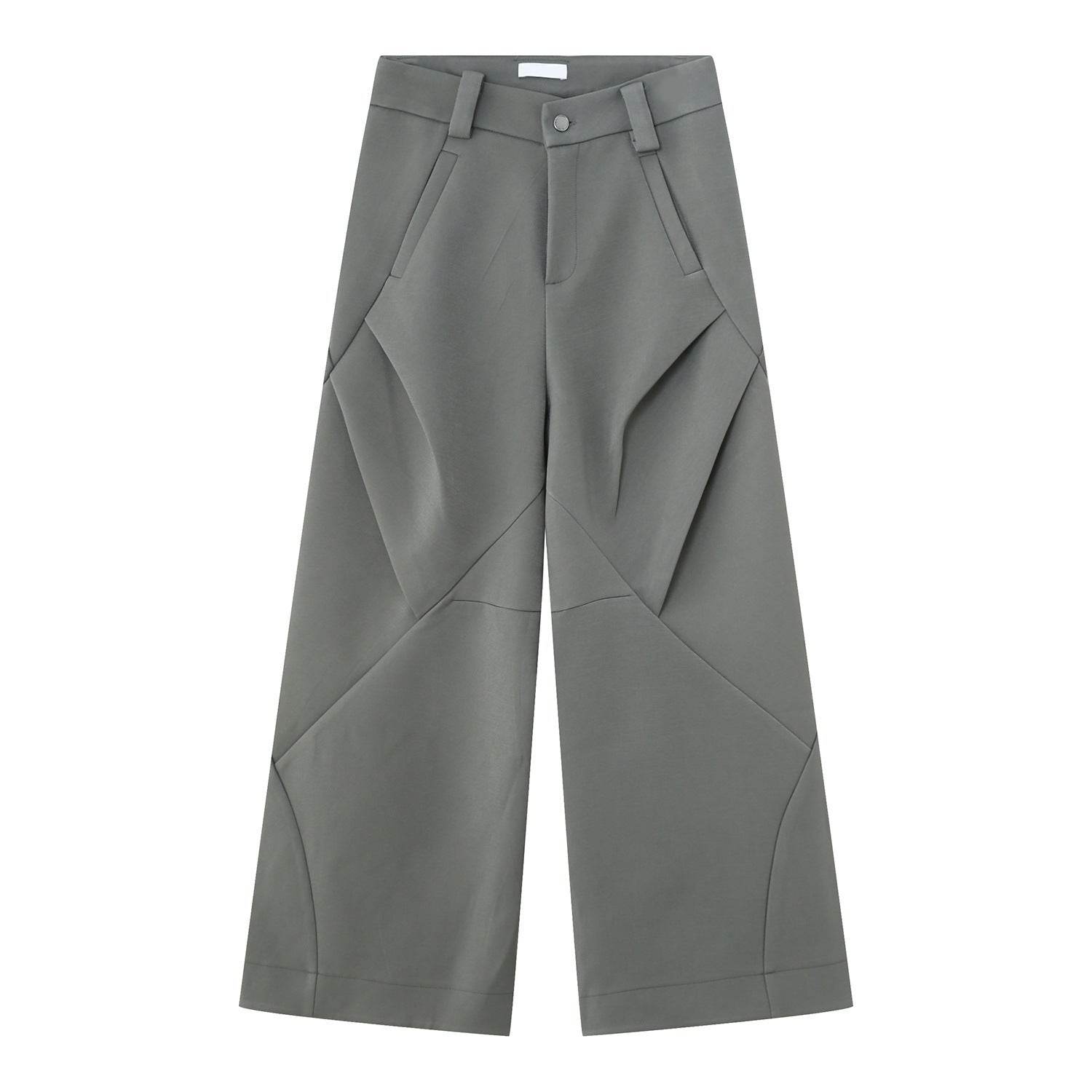 Gray Green Pants American Retro High Street Double-headed Zipper Casual Pants 6d5f50b3-b6f5-4043-be97-e43cf401119b Print Material