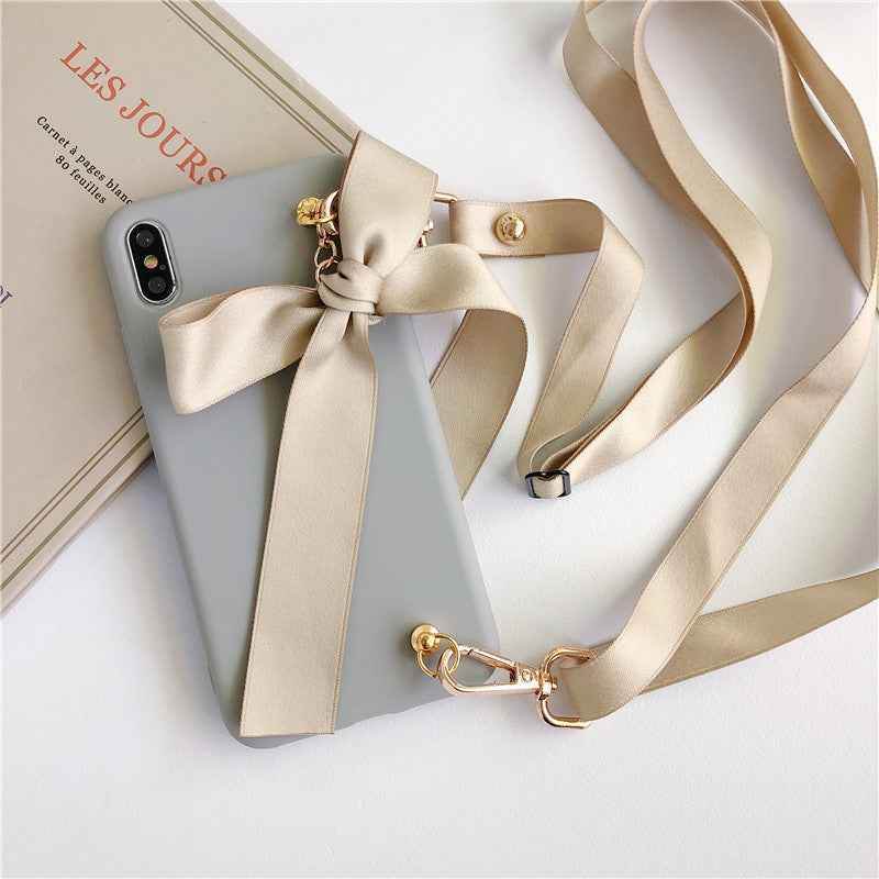 Grey Bowknot strap lanyard phone case 7395245422551 Print Material