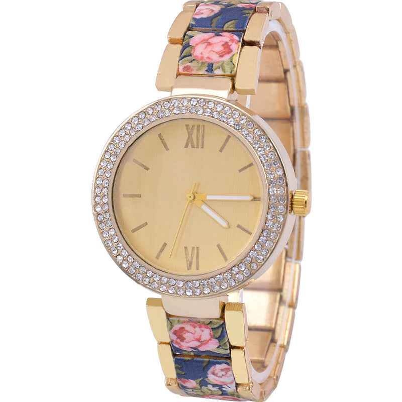 Printed Spot Drill Fashion Printing Steel Watch Women 744f5af4-d0a1-44de-8b37-26d555ac89d9 Print Material