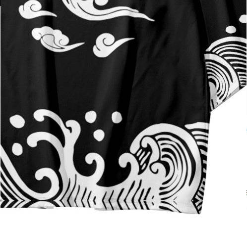Fashion Auspicious Cloud Element Men's Three-quarter Sleeve Cardigan Robe 7651c665-48c2-43c1-8577-9da27d2875fe