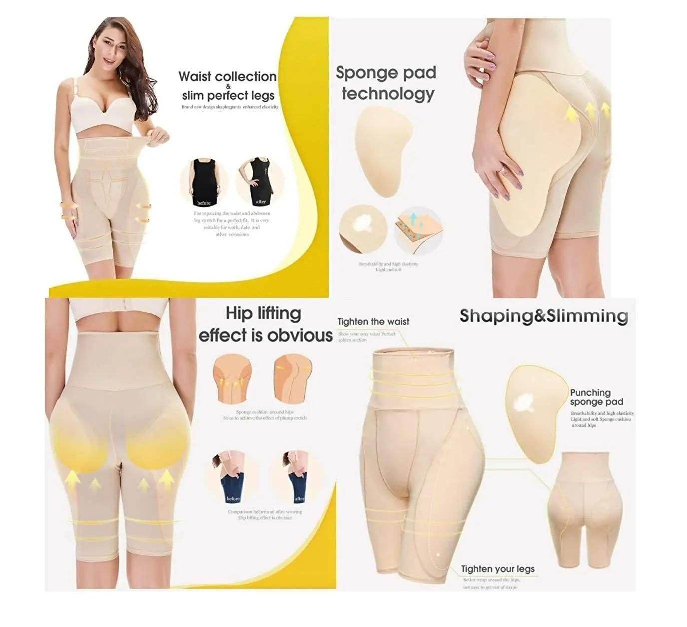 4-in-1 Shaper - Quick Slim Shape Wear Tummy, Back, Thighs, Hips - Black/Efffective Seamless Tummy Tucker (Multicolor, XXL) 7725390082