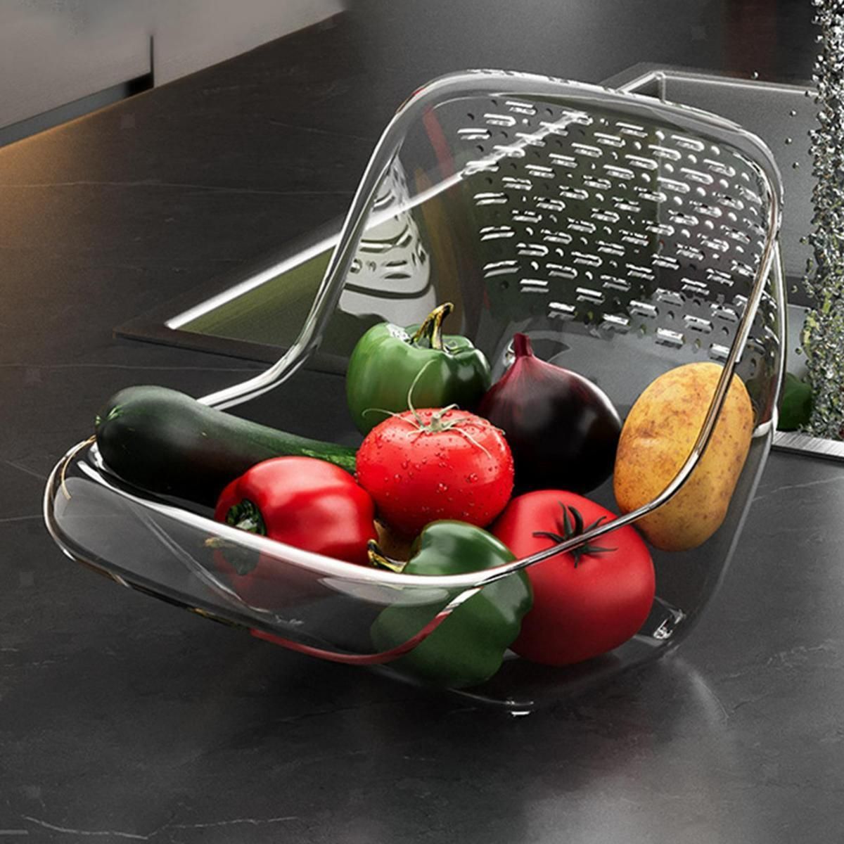 Kitchen Strainer Drain Basket – 20.7 cm x 15 cm x 13 cm – Versatile Plastic Colander for Fruits, Vegetables & More 7754423078