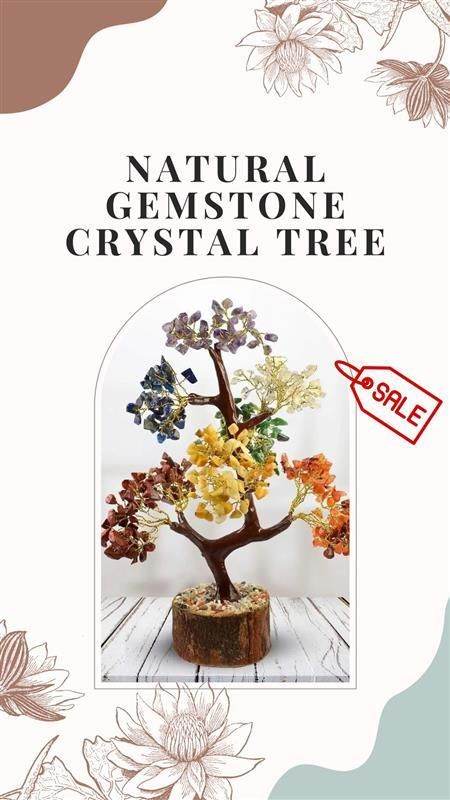 7 Chakra Natural Gemstone Crystal Tree 8118727745