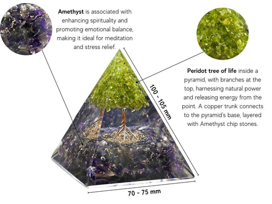 Tree of Life Peridot Orgon Pyramid 8443129245