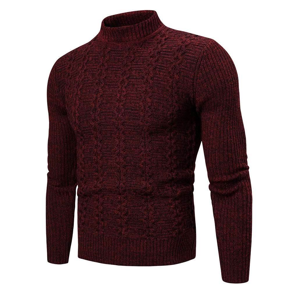 Wine Red Loose Casual Sweater Men's Cardigan Hoodie 8684835344415-_5