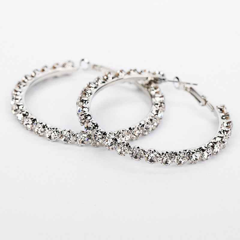 Silver Ice Jewelry Earrings for Women - Elegant Hoops 8810707419_331805216 Print Material