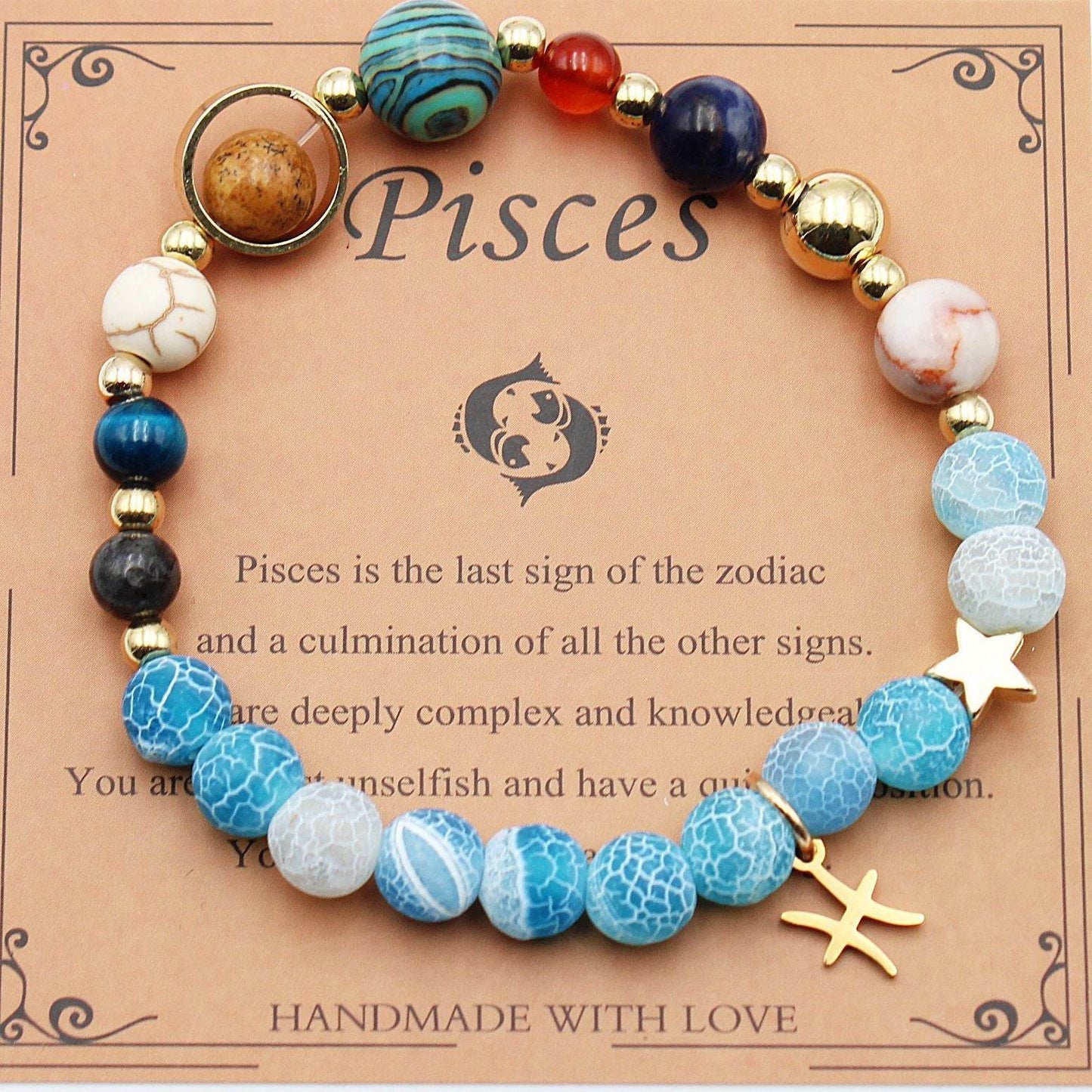 Piseces Agate Flowers Twelve Constellations Bracelets Natural Stone Beaded Eight Planets 88ff7b6a-9cdd-4820-91e1-dbde7fa49a5d Print Material
