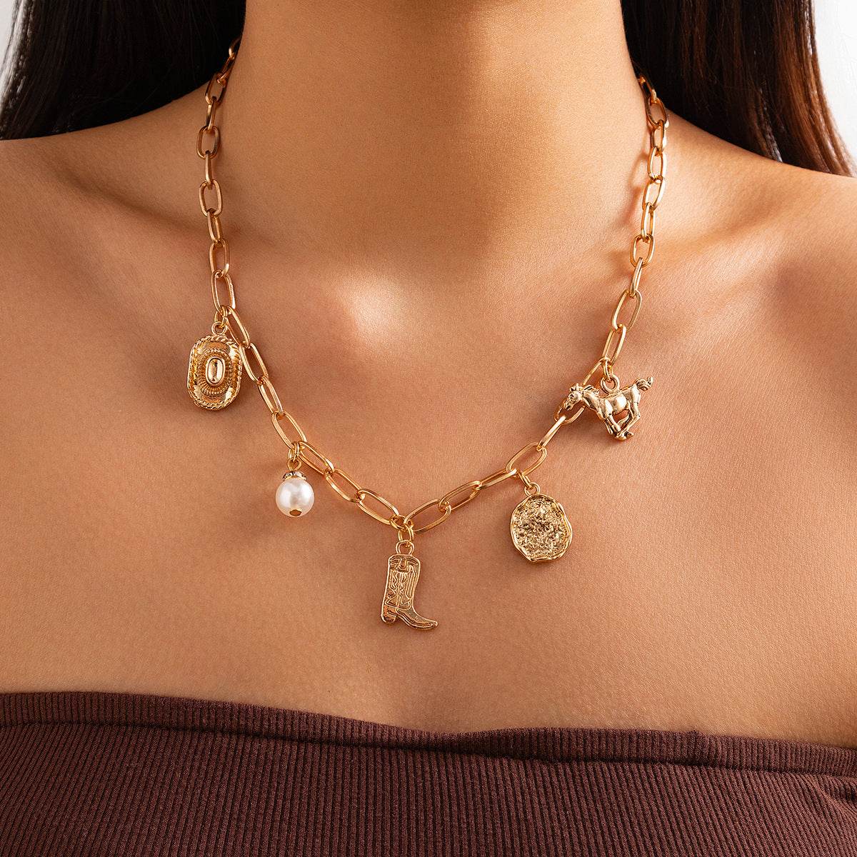 01Gold Necklace6832 AntiTarnish Imitation Pearl Pendant Necklace 8b50ebff-3542-40aa-b1f9-c9e9bc0e41f7 Print Material