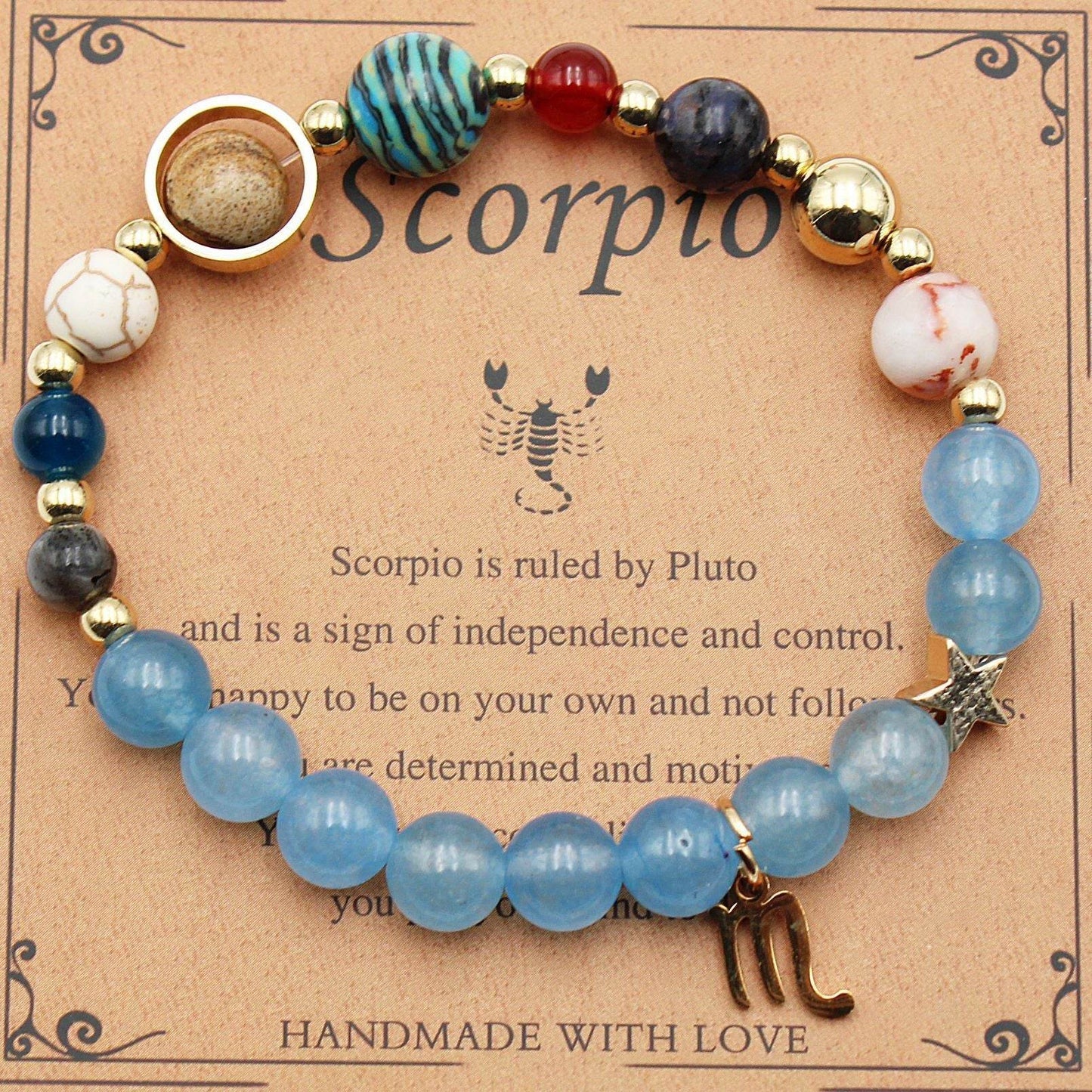 Scorpio Twelve Constellations Bracelets Natural Stone Beaded Eight Planets 8ba18fe4-8ea1-46f5-b736-6fab5e42f194 Print Material
