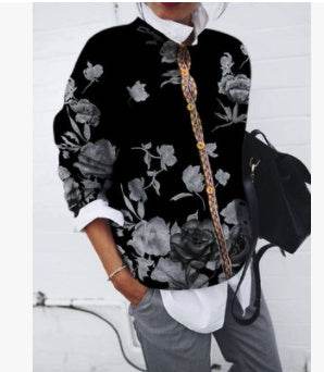 Black Brushed Geometric Print Cardigan Long Sleeve Top 8f358591-ca13-4358-86ea-dc83f3daf669