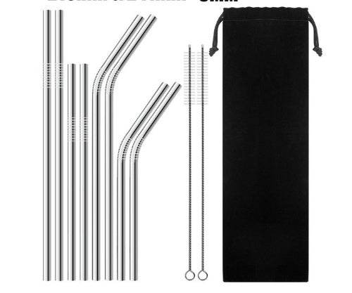 Colourful Reusable Stainless Steel Straws 945673863742 Print Material