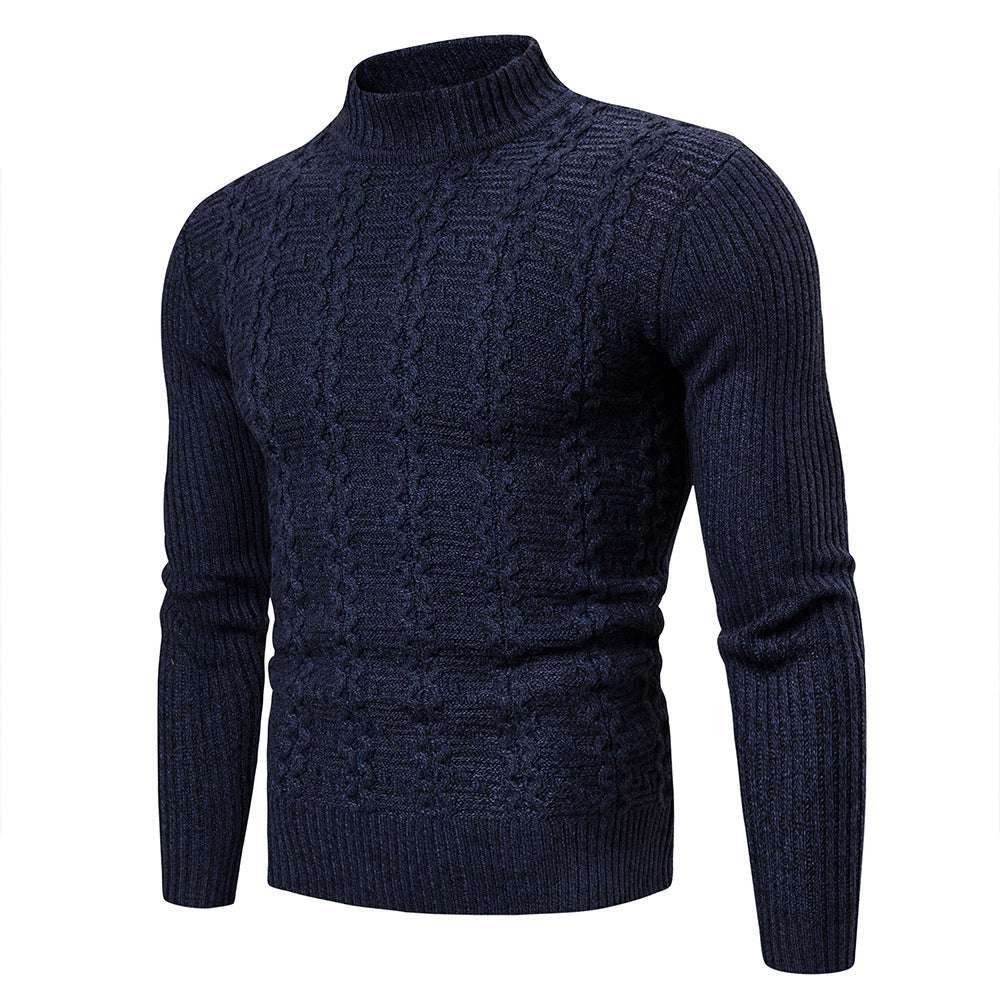 Navy Blue Loose Casual Sweater Men's Cardigan Hoodie 955331952852-_4