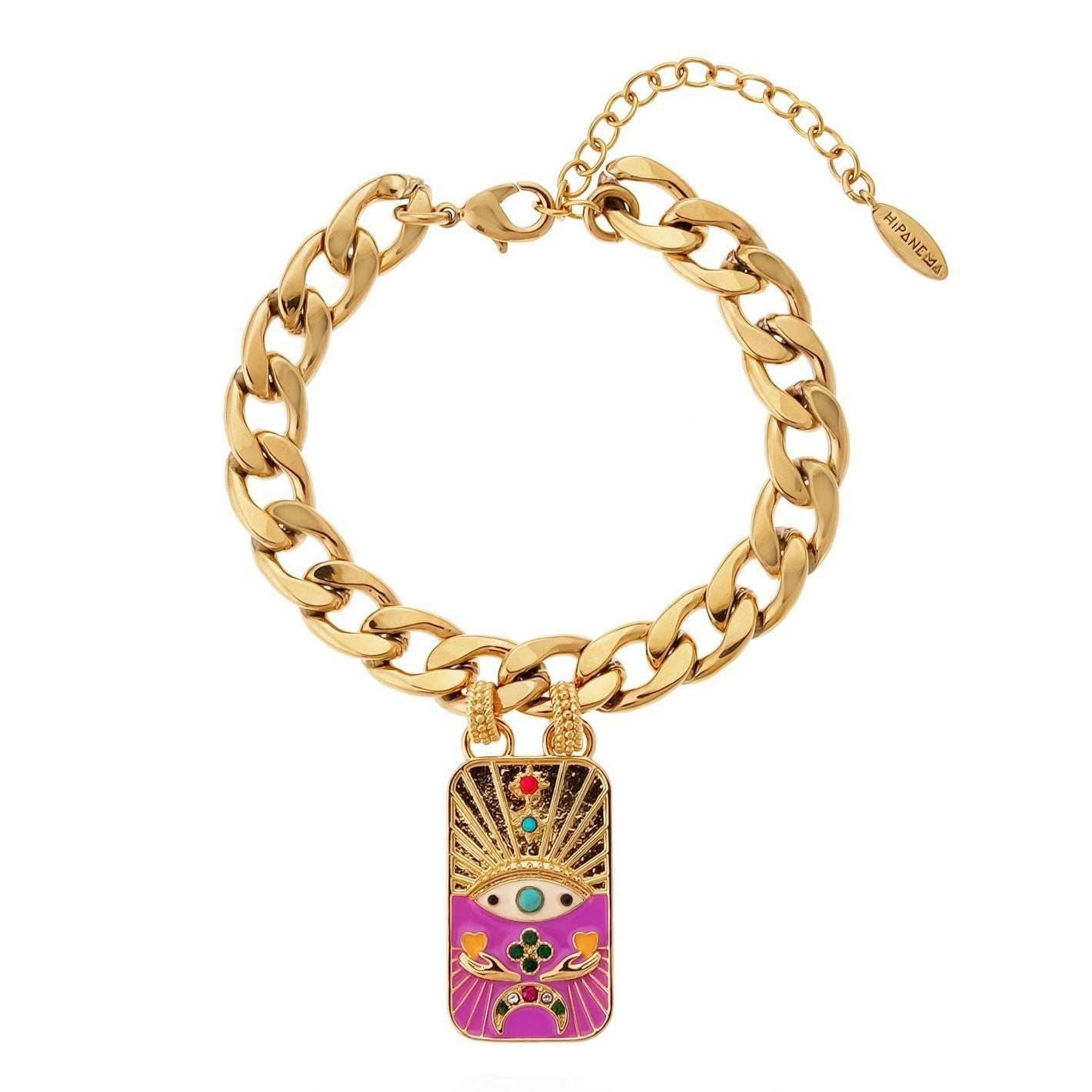 Pink Bracelet Color Chain Bracelet &amp; Sweater Chain Suit – Real Gold Plated with Anti-Tarnish 969308b6-9131-4ca2-9acf-1cf9f0bc4829-_8
