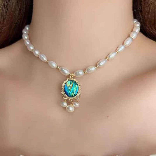 Freshwater Pearl Abalone Shell Necklace Fashion 9fddbb35-cc53-4344-8cd7-e83351257200 Print Material