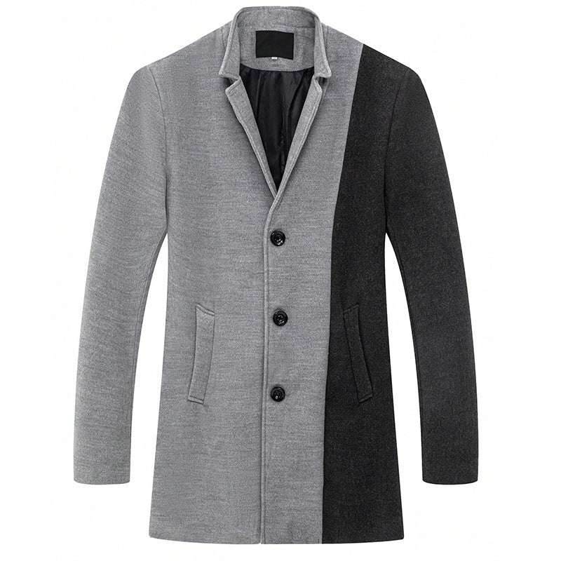 Mid-length Color Matching Single-breasted Trench Coat Woolen Plus Size Casual O1CN017iPqwR1nEcHjmzMzP-2206745165058-0-cib-_4 Print Material