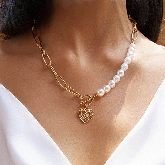 Ins Fairy Temperamental Pearl Love Necklace O1CN01L7SkKN1FHBOk4STYC-4080940461-0-cib-_1 Print Material