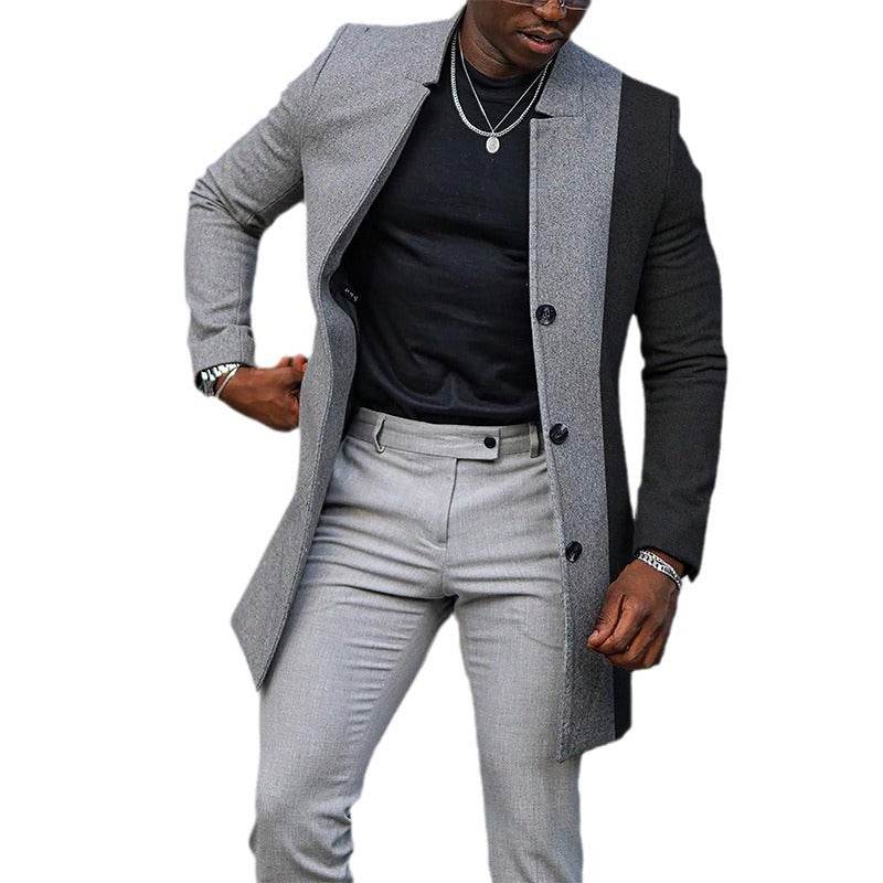 Mid-length Color Matching Single-breasted Trench Coat Woolen Plus Size Casual O1CN01NcZ62E1Bs2yv3fveS__0-0-cib Print Material