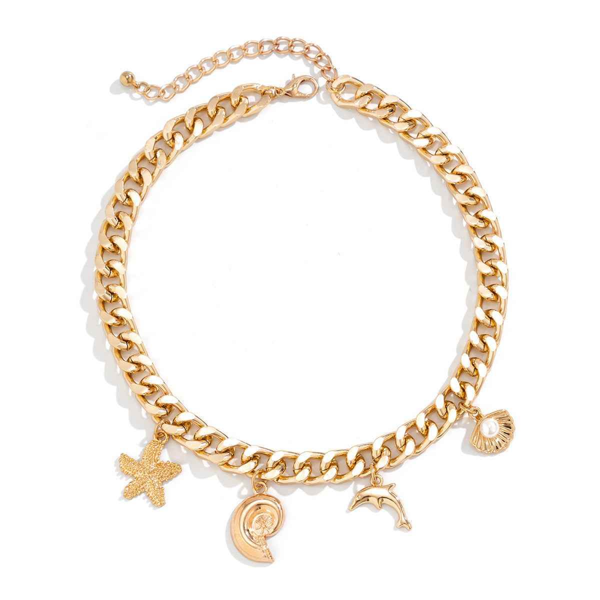 Creative Boho Conch Dolphin Starfish Pendant Choker Necklace Bracelets Women Trendy Vintage Tassel Chain Grunge Jewelry Fashion Jewelry O1CN01TlL4of23L3caXqZu5__1005997238-0-cib Print Material