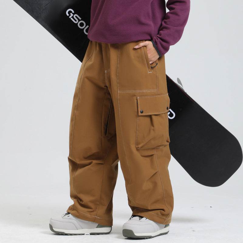 Loose Veneer Windproof Waterproof Sports Outdoor Wide Leg Ski Pants O1CN01Vd6KnT24Ce5hR3FyD__2212730107355-0-cib Print Material