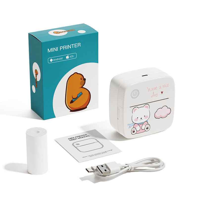 Pink Bear Standard Overseas Version Portable Mini Label Printer Student a49efb4d-8ad6-4a0a-9bea-63c52deb6167 Print Material