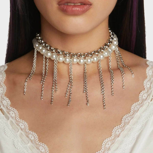 Pearl Tassel Fun Design Double-layer Retro Necklace Women's Accessories ab6f7340-7706-4cac-82cf-fa033d8008ab-_1 Print Material