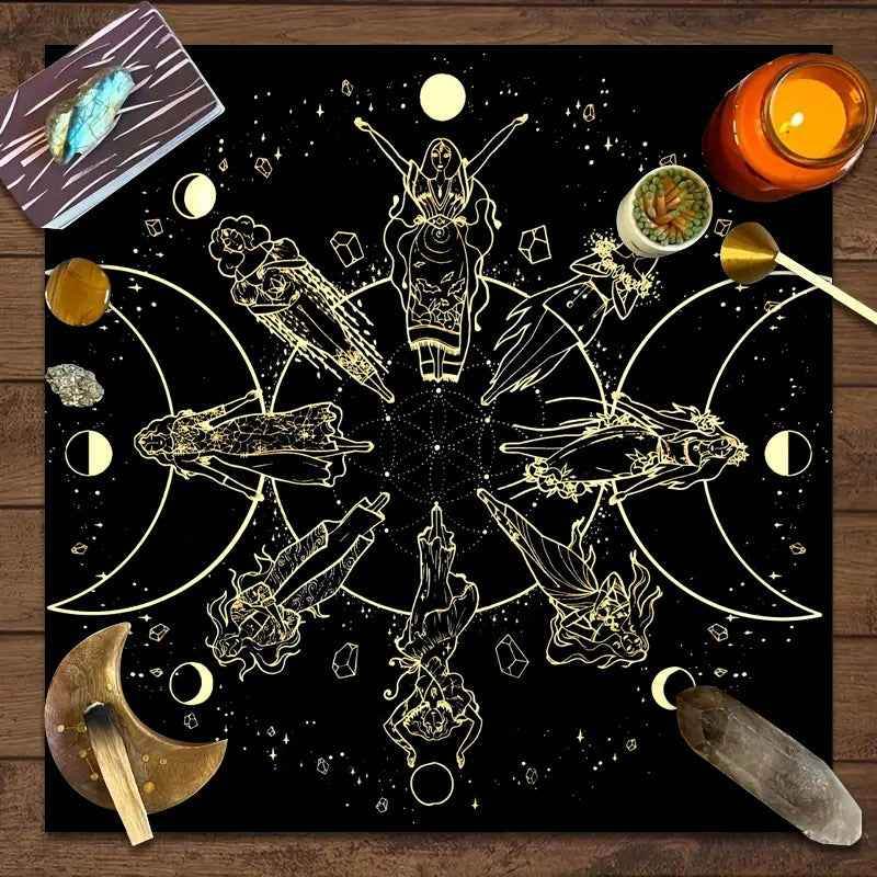 JP147 Tarot Tablecloth Board Game Decorative Cloth Have Your Power Mandala Moon Phase Floral Butterfly Tablecloth abc8785d-7346-494b-aee4-0d0fa4395365 Print Material