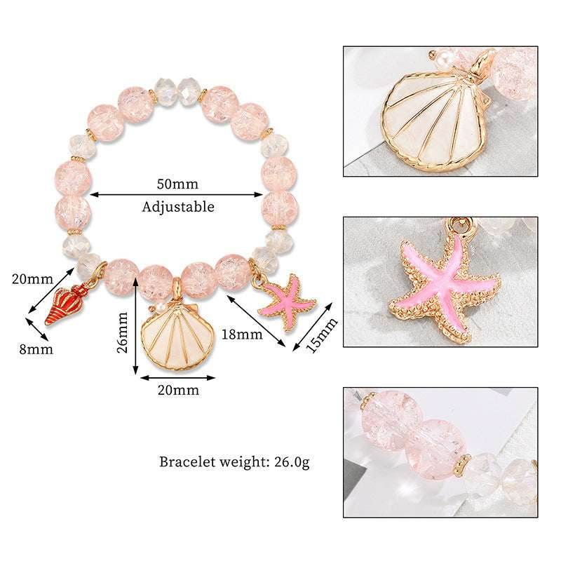 Hot Selling Starfish And Scallop Alloy Beaded Bracelet ac33e5fc-19cf-4416-8273-3b9824662c3f-_5 Print Material