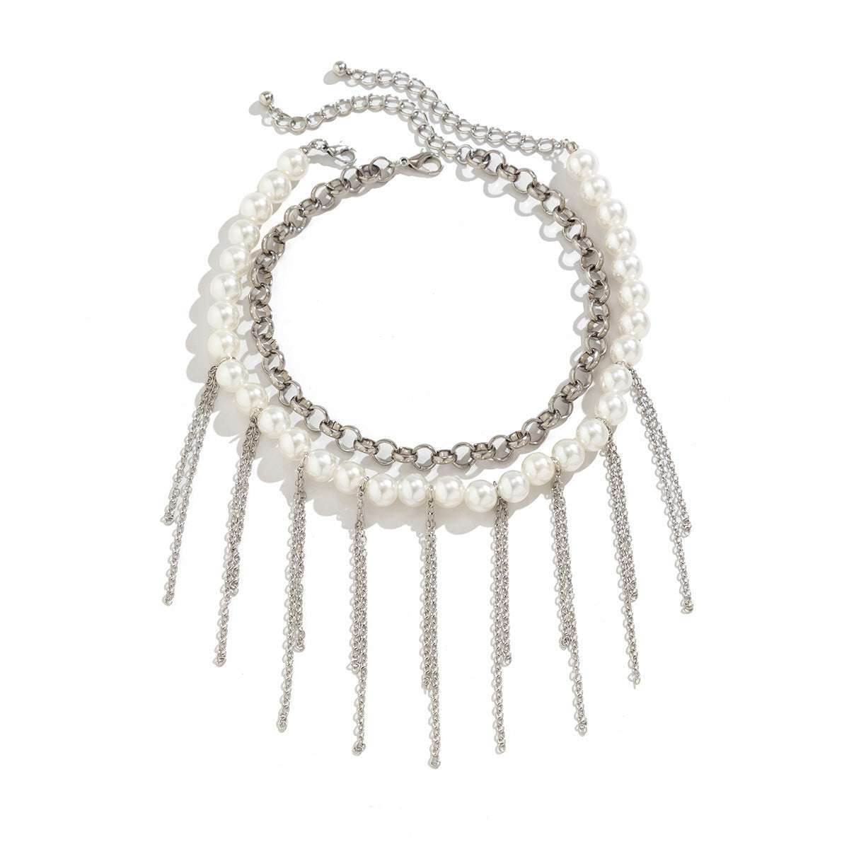 Pearl Tassel Fun Design Double-layer Retro Necklace Women's Accessories ae66e441-204e-42c1-98dc-7f91b2ca5b2b-_3 Print Material