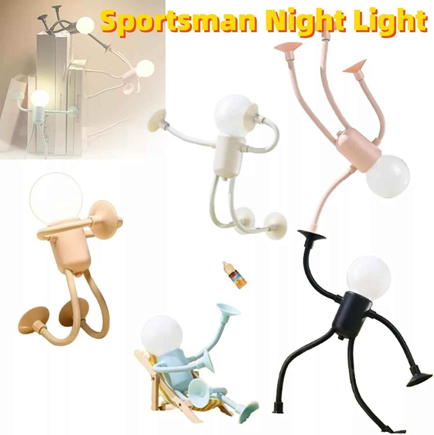 Changeable Shape Funny Sportsman Night Light Versatile Lamp Creative Funny Quirky Button Battery Desk Lamp Ornament Vacuum Suction af441781-2b06-479b-a88b-b5527c54b903 Print Material