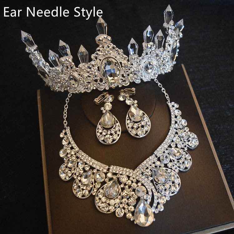 Auricular Needle Style Crown Necklace and Earrings Set b2f1eb06-b7cb-49b9-b808-911e9238b533 Print Material