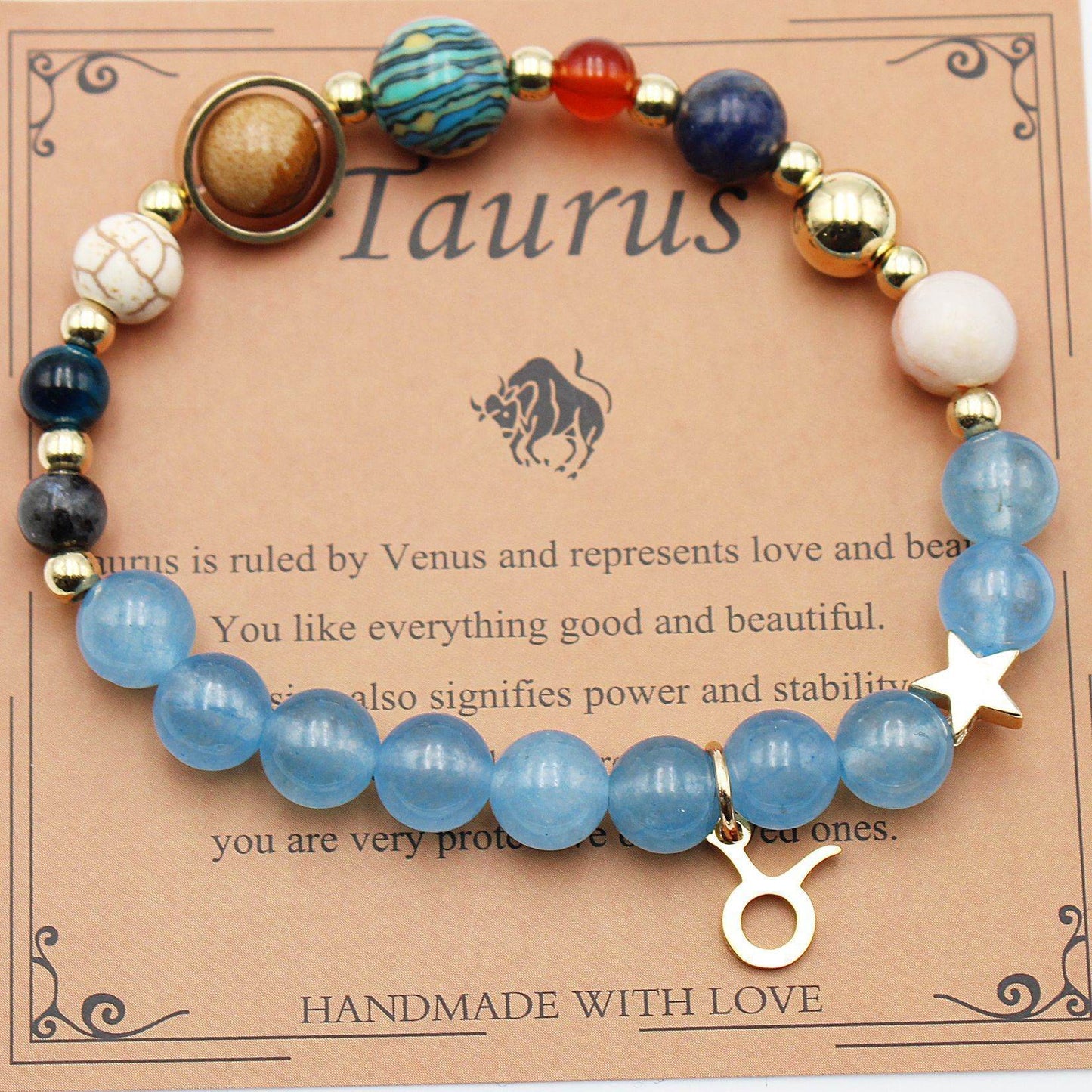 Taurur Twelve Constellations Bracelets Natural Stone Beaded Eight Planets b807f26b-ed58-4623-bd85-1c1308de6e08 Print Material